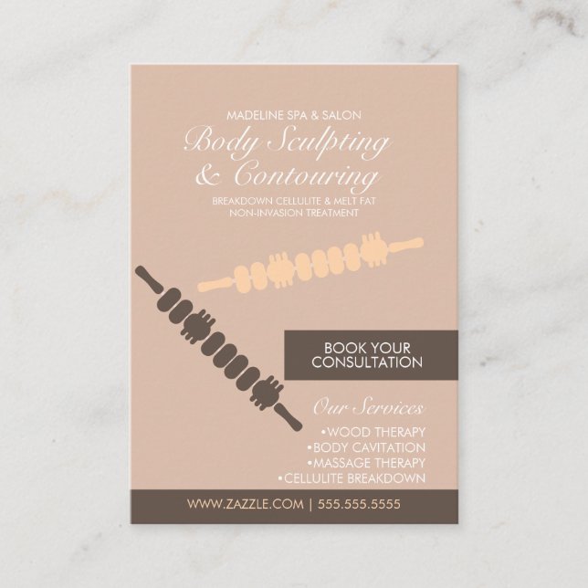 Modern Body Contouring Body Sculpting Massage   Business Card (Front)