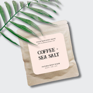 Modern body scrub elegant blush pink product label