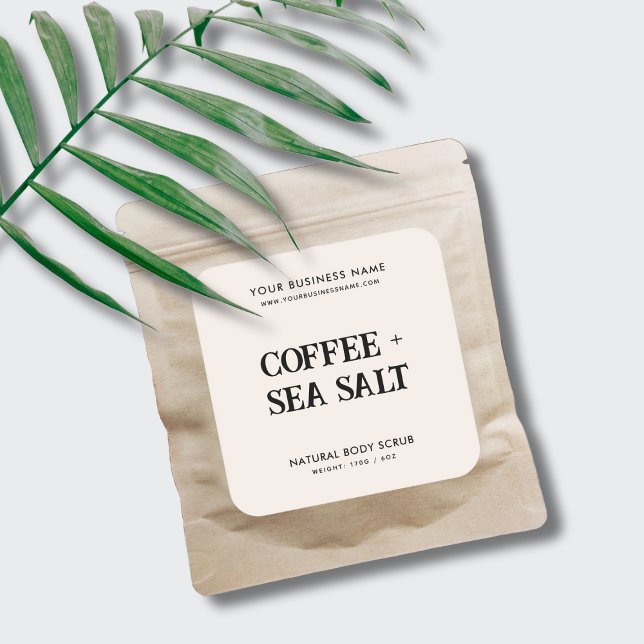 Modern body scrub elegant neutral product label (Creator Uploaded)