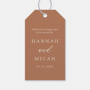 Modern Bohemian Burnt Orange Wedding Gift Tags