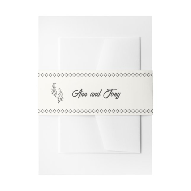 Modern Bohemian Desert Romance |  Invitation Belly Band (Front Example)