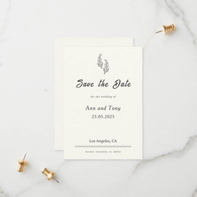 Modern Bohemian Desert Romance | Save the Date (Front/Back In Situ)