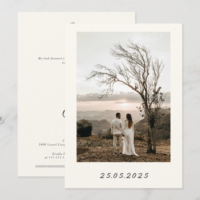 Modern Bohemian Desert Romance| Wedding Invitation (Front/Back)