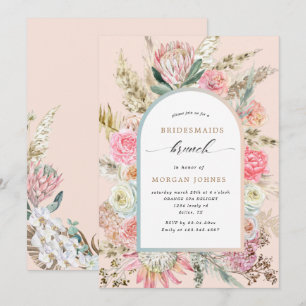 Modern Bohemian Floral Bridesmaids Brunch Invite