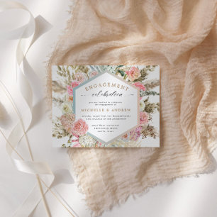 Modern Bohemian Floral Engagement Invitation