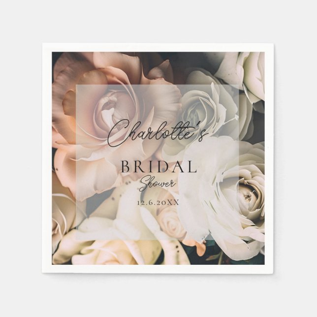 Modern, bohemian, flowers bridal shower   napkins (Front)