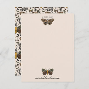 Modern Bohemian Moth Wildflowers Abstract Pattern Note Card