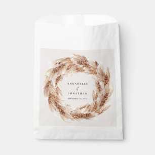 Modern bohemian natural pampas grass wedding favor bag