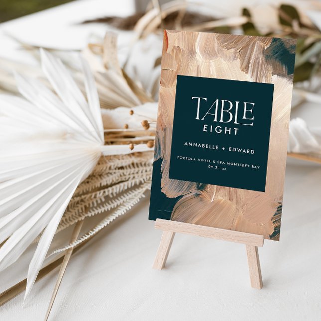 Modern bohemian painterly terracotta teal wedding foam board (Creator Uploaded)