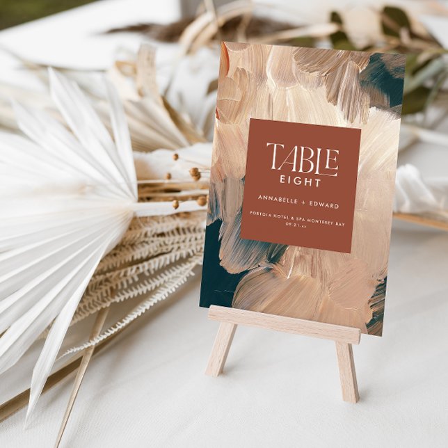 Modern bohemian painterly terracotta teal wedding thank you card (Creator Uploaded)