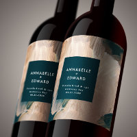 Modern bohemian painterly terracotta teal wedding