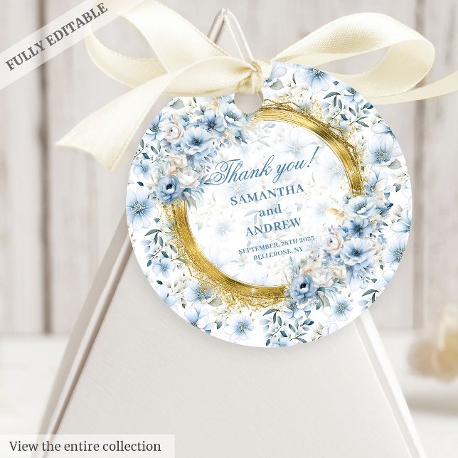 Modern Bohemian Pastel Blue Gold Wedding Gift Tag (Modern Bohemian Pastel Blue Gold Wedding Gift Tag)