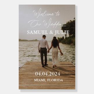 Modern Bohemian Simple Photo Wedding Welcome Foam Board