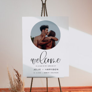 Modern Bohemian Simple Photo Wedding Welcome Foam Board