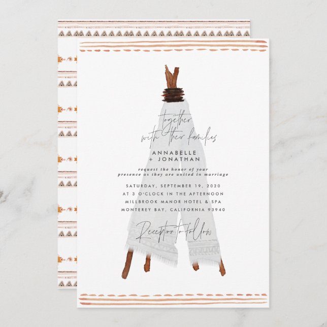 Modern bohemian teepee stylish rustic backyard (Front/Back)