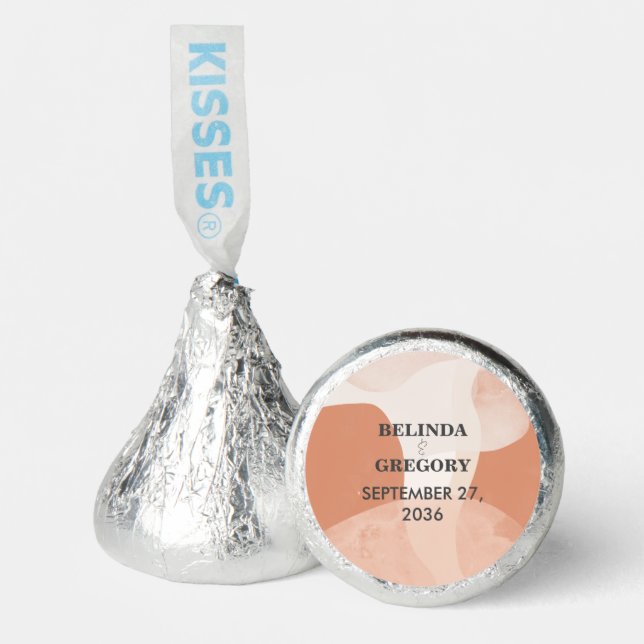 Modern Bohemian Terracotta Abstract Wedding Hershey®'s Kisses® (Front)