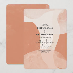 Modern Bohemian Terracotta Abstract Wedding Invitation