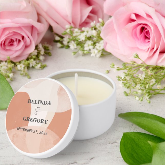 Modern Bohemian Terracotta Abstract Wedding  Mini Candle Favors (Insitu (Wedding))