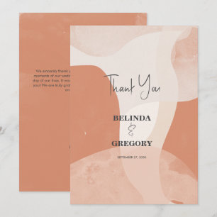 Modern Bohemian Terracotta Abstract Wedding Thank You Card