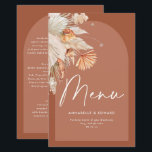 Modern bohemian terracotta pampas grass wedding<br><div class="desc">Modern bohemian terracotta pampas grass stylish wedding menu card.</div>