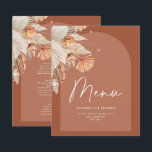 Modern bohemian terracotta pampas grass wedding<br><div class="desc">Modern bohemian terracotta pampas grass stylish wedding menu card.</div>