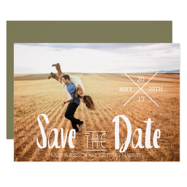 Modern Bohemian Typography | Photo Save The Date Card