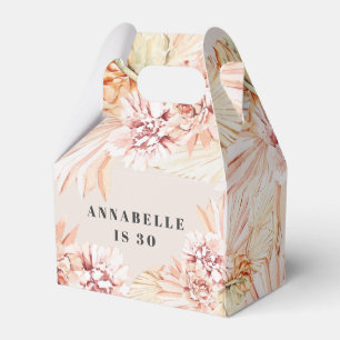 Modern bohemian watercolor floral pastel birthday favor boxes