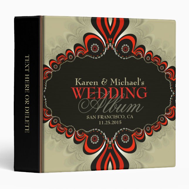 Modern Bohemian Wedding Album Binder (Front/Spine)