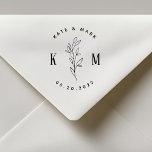Modern Bohemian Wedding Monogram Save the Date Self-inking Stamp<br><div class="desc">Custom-designed wedding monogram stamp featuring modern bohemian arch shape with hand drawing style foliage design.</div>