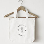Modern Bohemian Wedding Monogram  Tote Bag<br><div class="desc">Custom-designed wedding tote bag featuring modern bohemian arch shape and foliage with personalized monogram and date.</div>