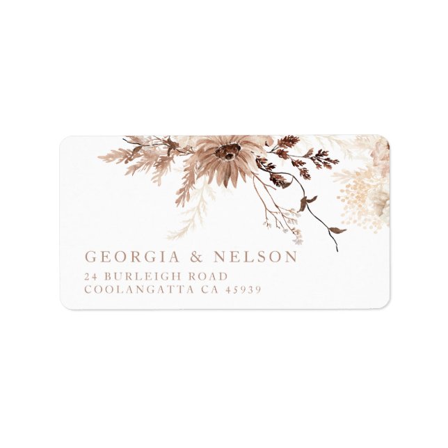 Modern Bohemian Wedding Return Address Label (Front)