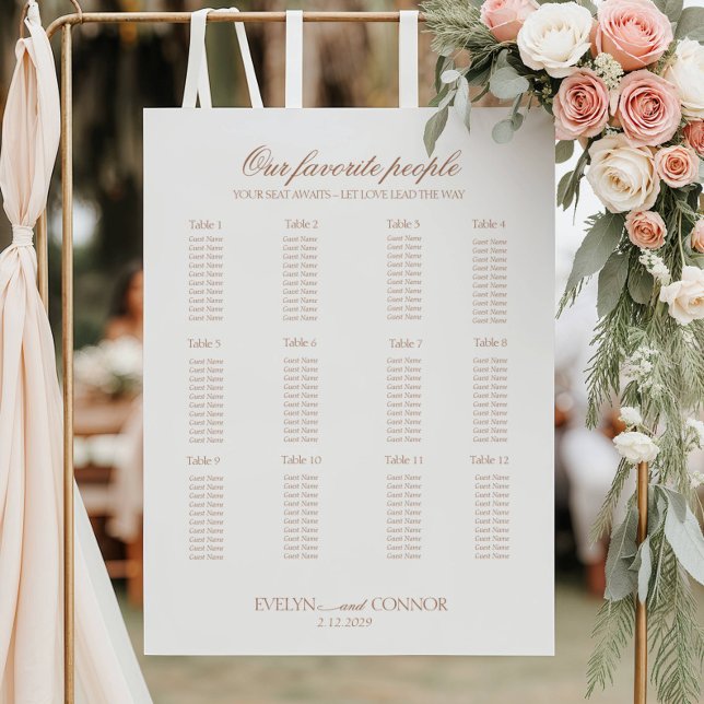 Modern Bohemian wedding seating charts Foam Board (Creator Uploaded)