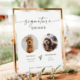 Modern Boho 2 Photo Dog Signature Drink  Poster