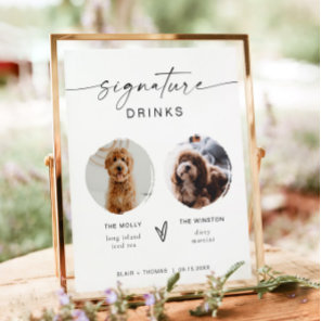 Modern Boho 2 Photo Dog Signature Drink Poster