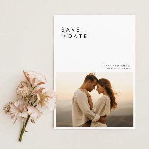Modern Boho 4 Photo Collage Wedding Save The Date Invitation