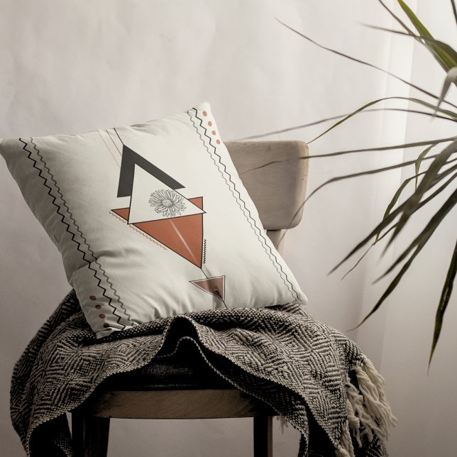 Modern Boho Abstract 16" x 16" Decor Throw Pillow (Creator Uploaded)