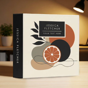 Modern Boho Abstract Art Orange and Terracotta Min 3 Ring Binder