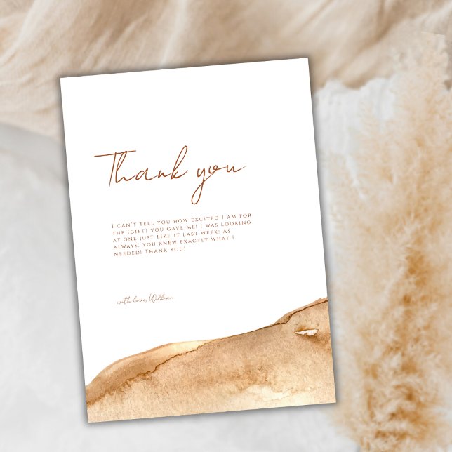 Modern Boho Abstract Desert Baby Shower  Thank You Card (Modern Boho Abstract Desert Baby Shower Thank You Card)