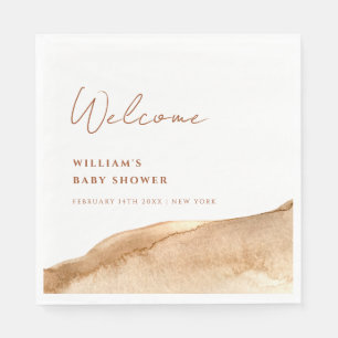 Modern Boho Abstract Desert Baby Shower Welcome Napkins
