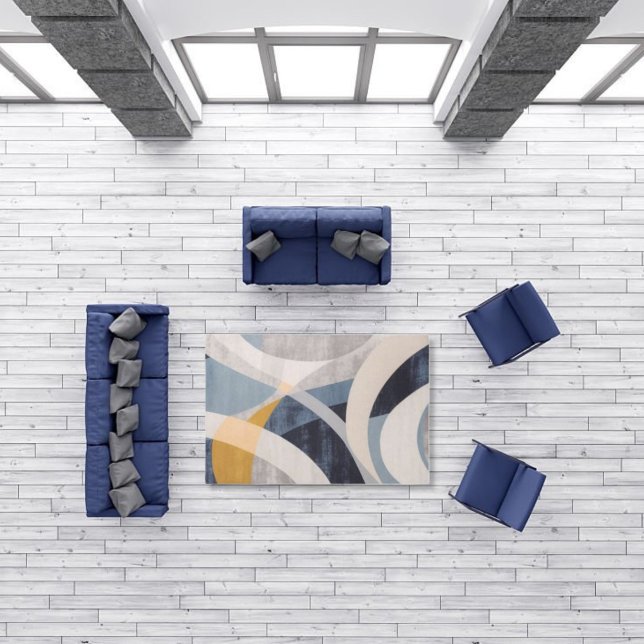 Modern Boho Abstract Gray Orange Geometric  Rug (Creator Uploaded)