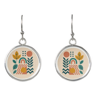 Modern Boho Abstract Nature Wall Art Earrings