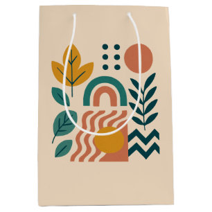 Modern Boho Abstract Nature Wall Art Medium Gift Bag