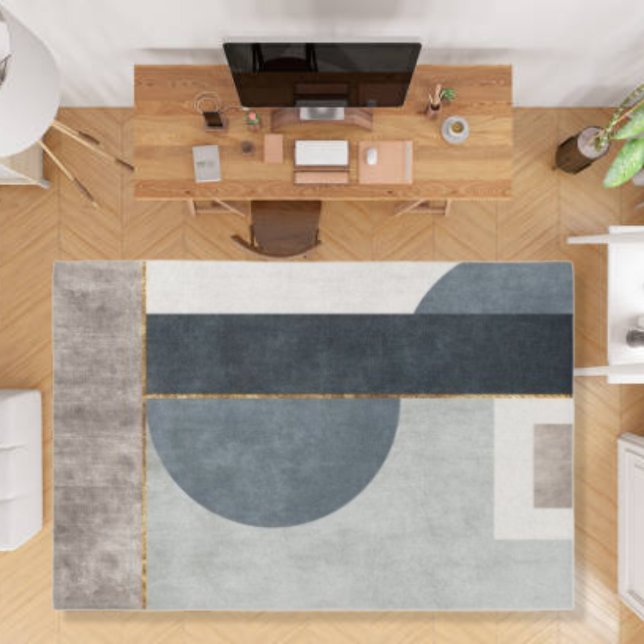 Modern Boho Abstract Shades of Gray Geometric  Rug (Creator Uploaded)