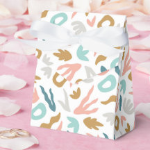 Modern Boho Abstract Shapes Pattern in Teal, Terra