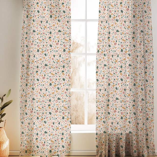 Modern Boho Abstract Shapes Pattern Sheer Curtains (Creator Uploaded)
