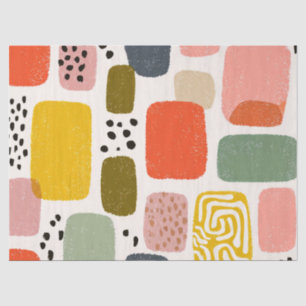Modern Boho Abstract Watercolor Pattern Colorful Tissue Paper