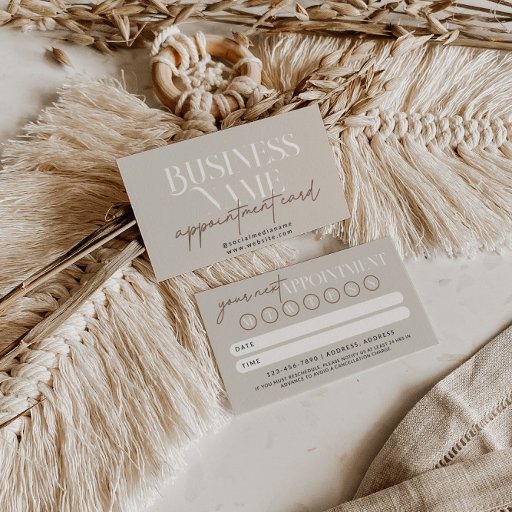 Customizable Modern Boho Appointment Reminder Card