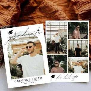 Modern Boho Arch 6 Photos Graduation Announcement