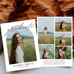 Modern Boho Arch 6 Photos Graduation Announcement