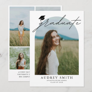 Modern Boho Arch 6 Photos Graduation Announcement